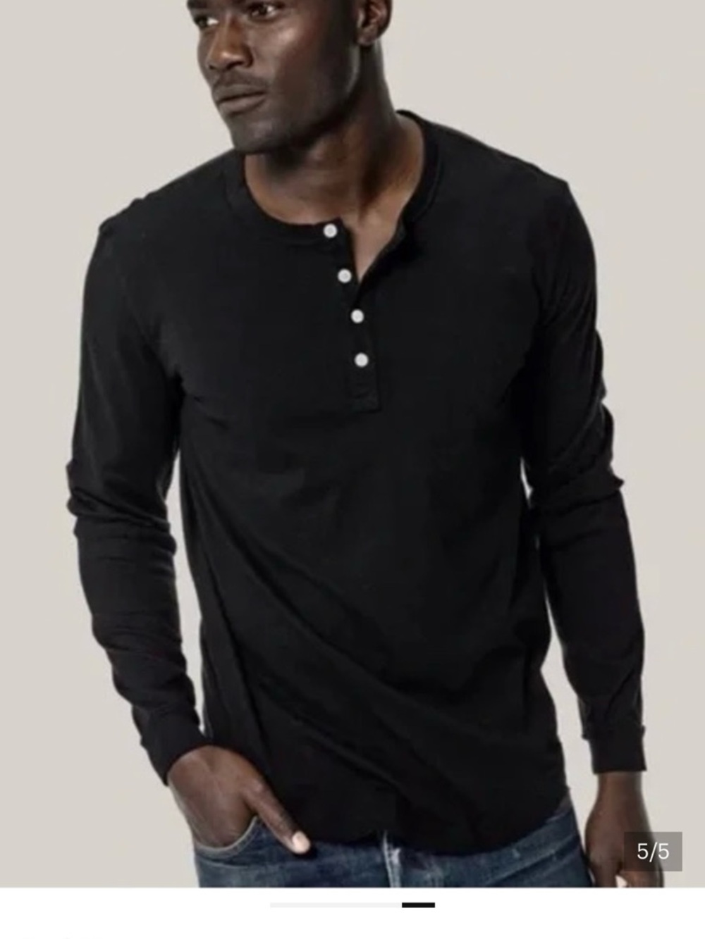 Buck Mason Black Long-Sleeve Henley
